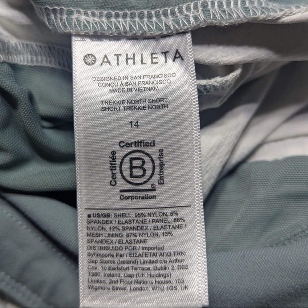 Athleta Trekkie North Shorts Blue Floral Hiking Gorpcore Active Size 14 - Picture 5 of 8